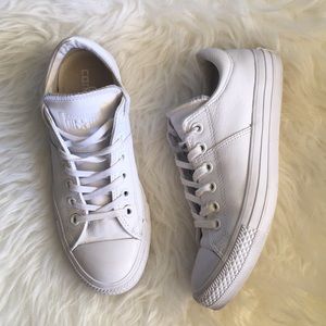 White Leather Converse All Star Sneakers